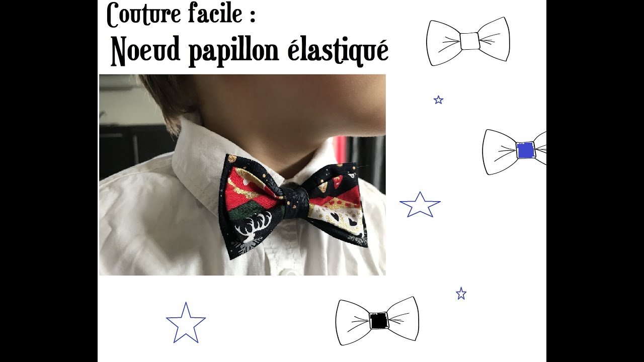 Tuto couture facile : noeud papillon élastiqué pour enfant spécial repas de fêtes