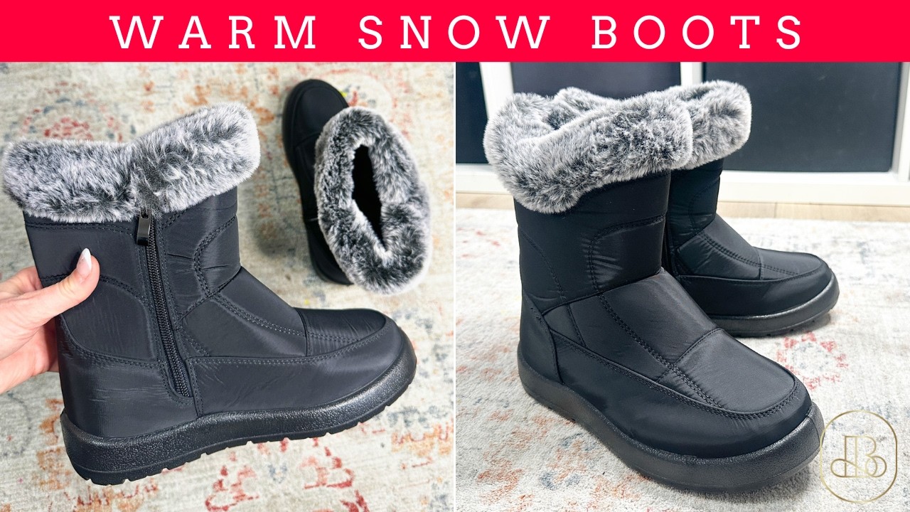 Waterproof Faux Fur Mid-Calf Boots 👢✨ | Cozy Zip-Up Winter Essential ❄️💕