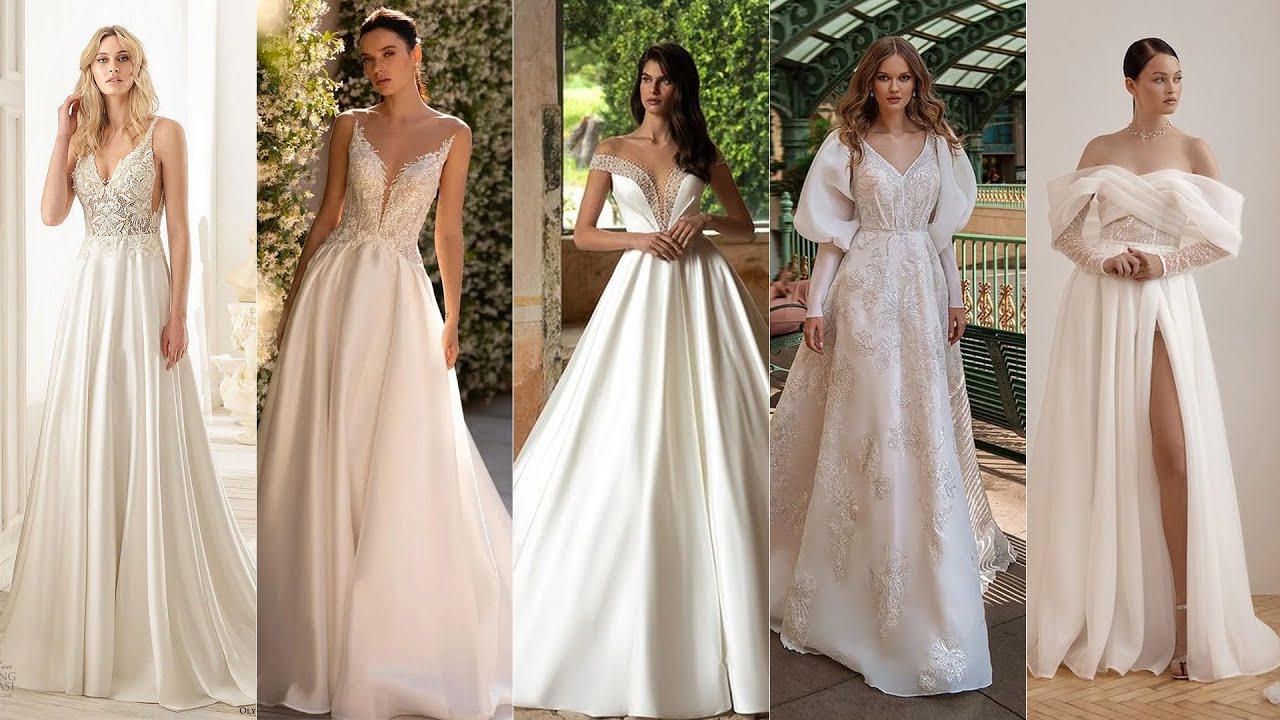 Elegant Minimalist Wedding Dresses For 2025!#bride #weddingdress#bridaldress#whitewedding#bridalstyl
