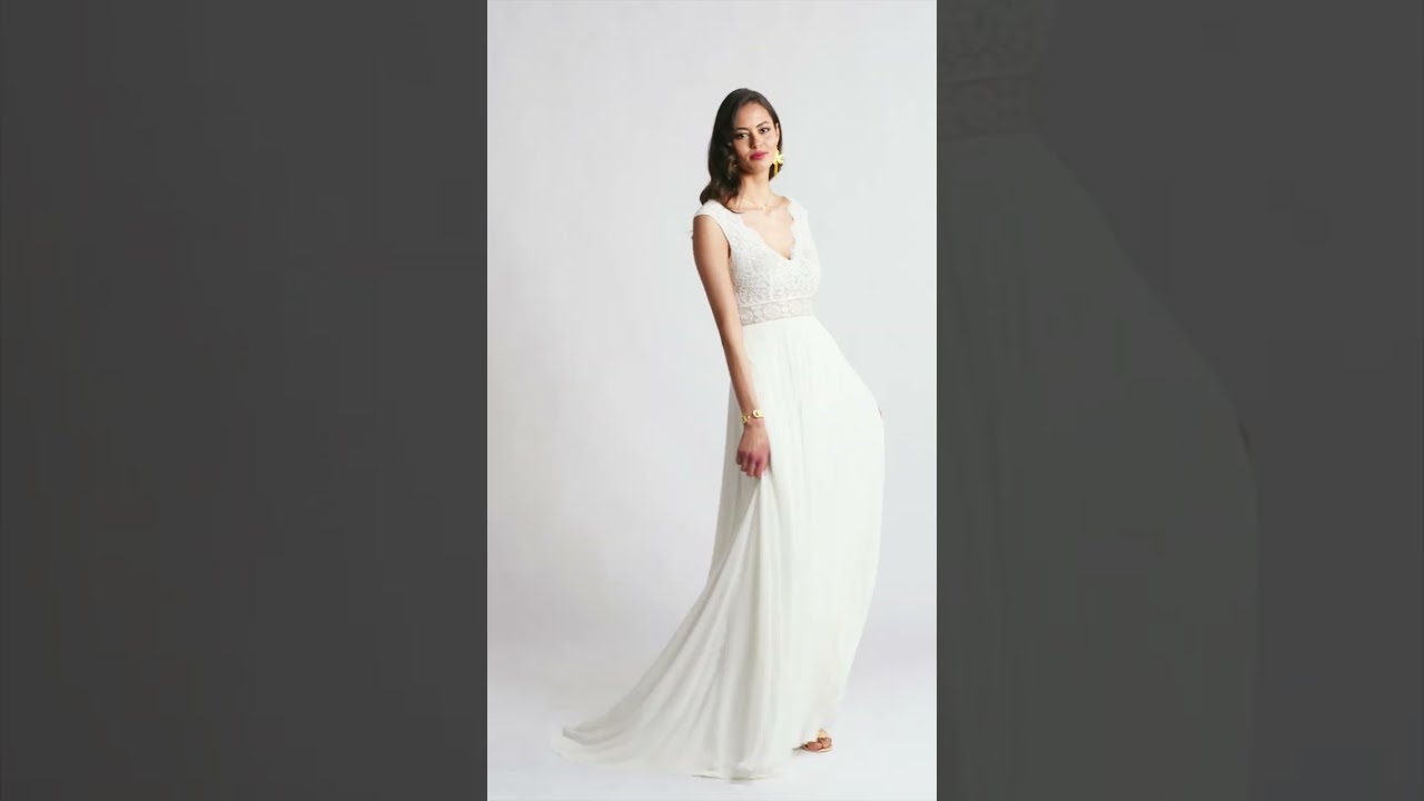 Robe de mariée en mousseline Laure💎 Collection Bohème Épurée par Émie Saint-Germain