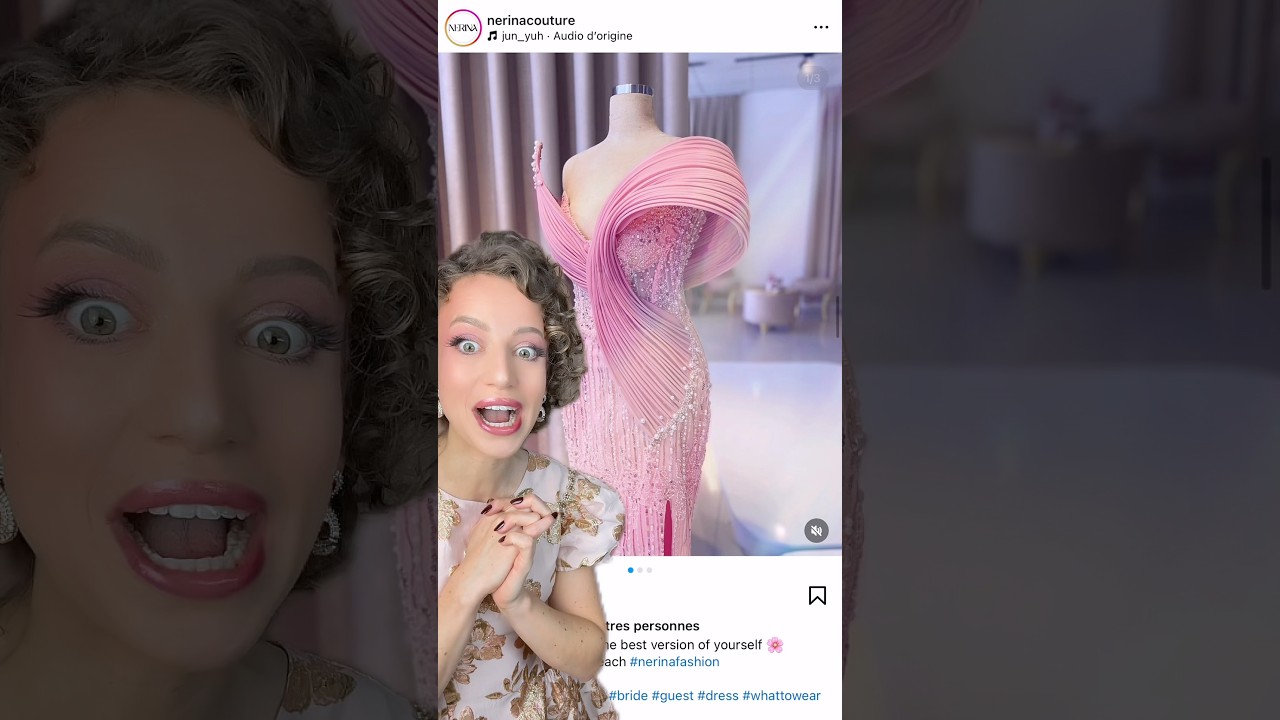 j’ai reçu une nouvelle robe de Noël et elle est trop belle ￼ 😍🩷 ￼créatrice : Nerina Couture