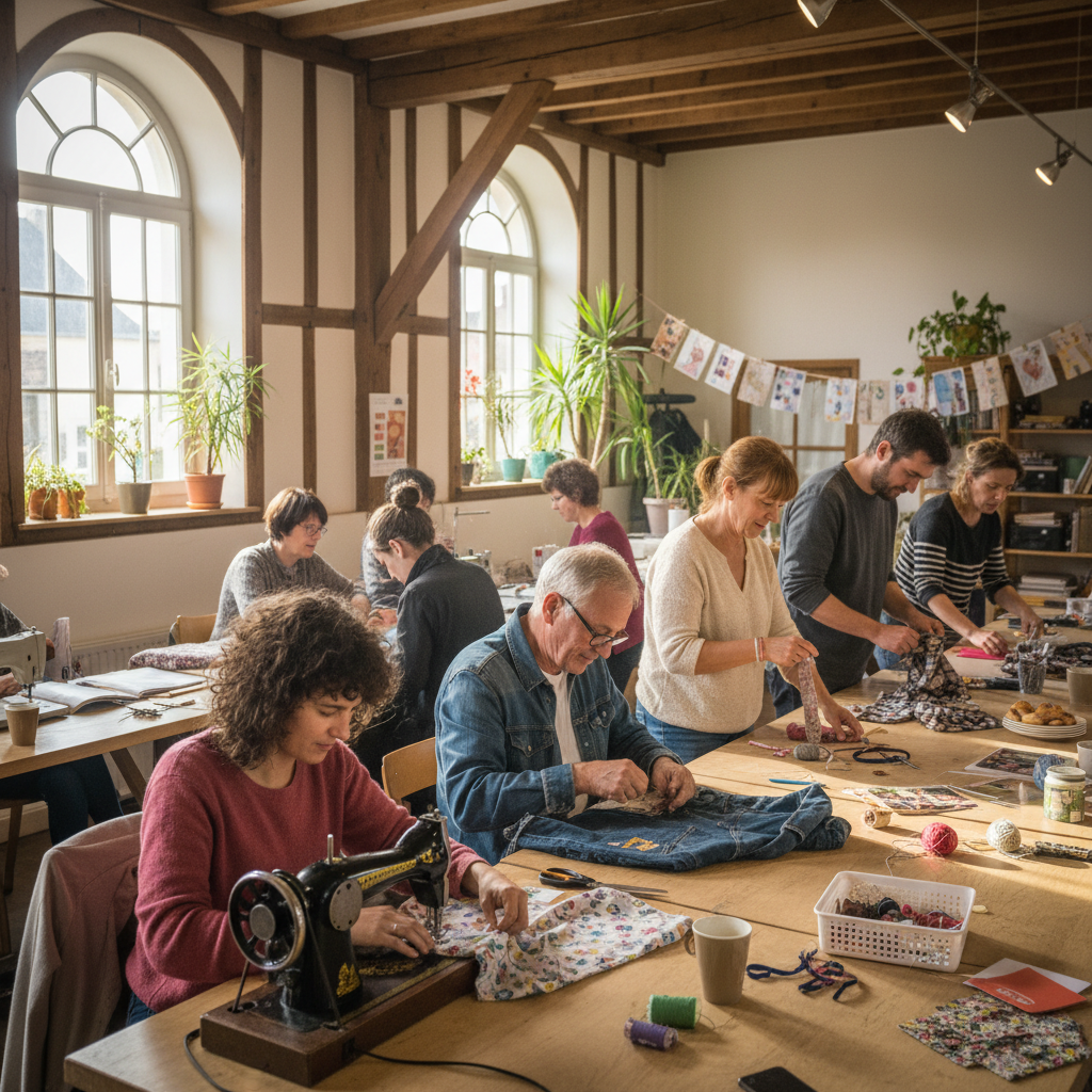découvrez le nouvel atelier créatif de couture au repair café de bain-de-bretagne, un espace convivial pour réparer, créer et partager vos projets textiles.