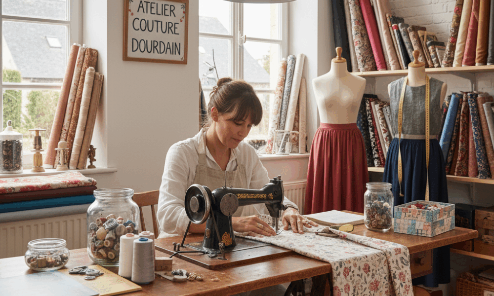 découvrez comment elle a transformé sa passion autodidacte pour la couture en un métier d'artisanat reconnu à dourdain, alliant créativité et savoir-faire unique.