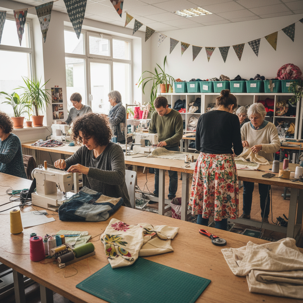 participez aux ateliers repair couture au kikafékoi de langueux et apprenez les techniques de couture et d'upcycling pour donner une nouvelle vie à vos vêtements.