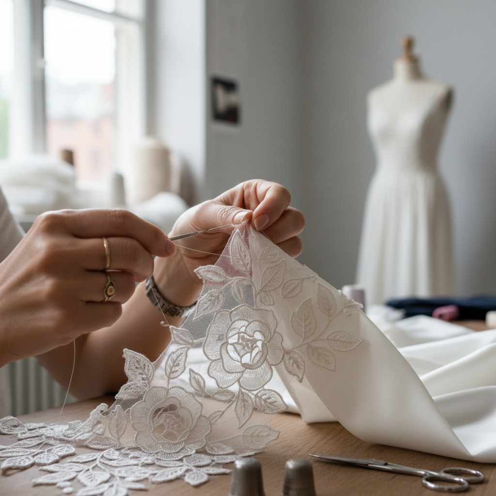 découvrez l'art raffiné de la dentelle à l’aiguille, une technique délicate qui sublime avec élégance les robes de mariage pour un style unique et intemporel.