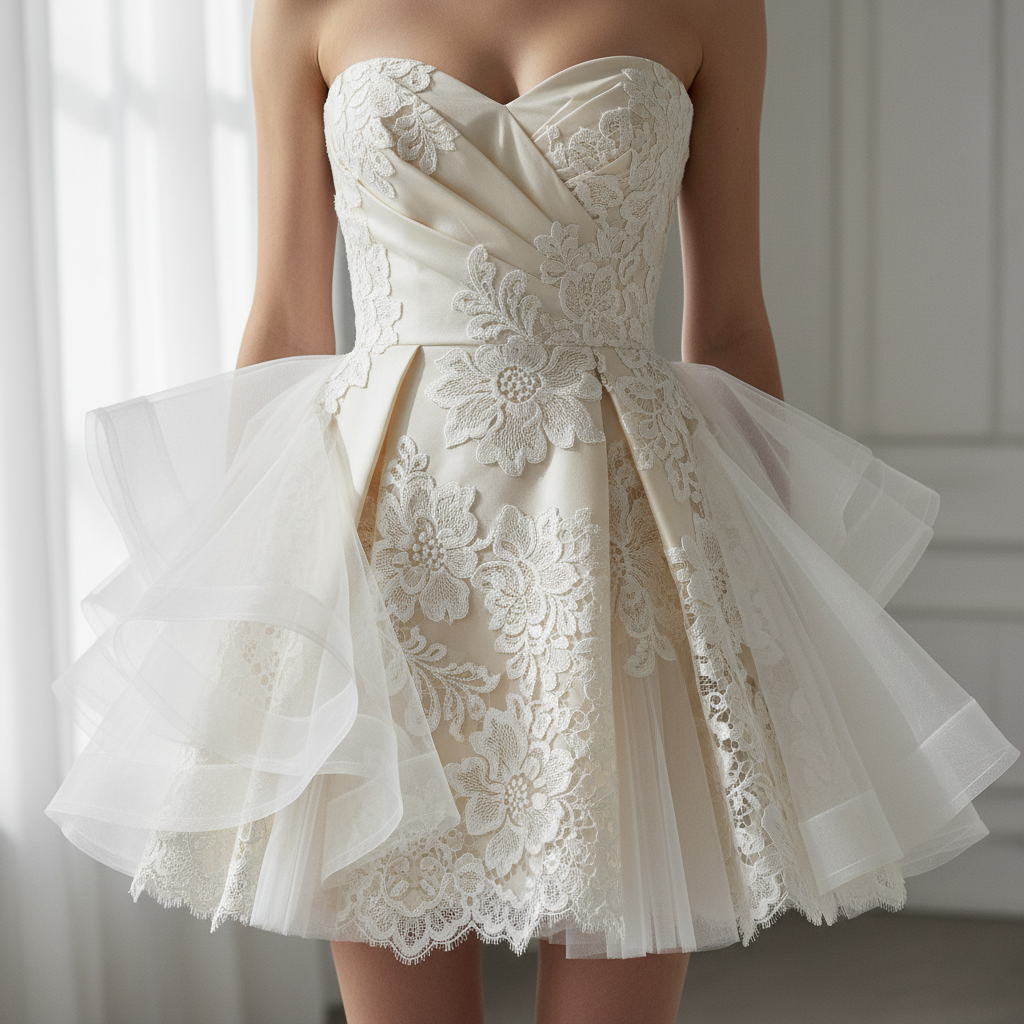 découvrez notre robe de mariée courte bustier, l'alliance parfaite entre élégance moderne et confort absolu, idéale pour un jour unique et mémorable.