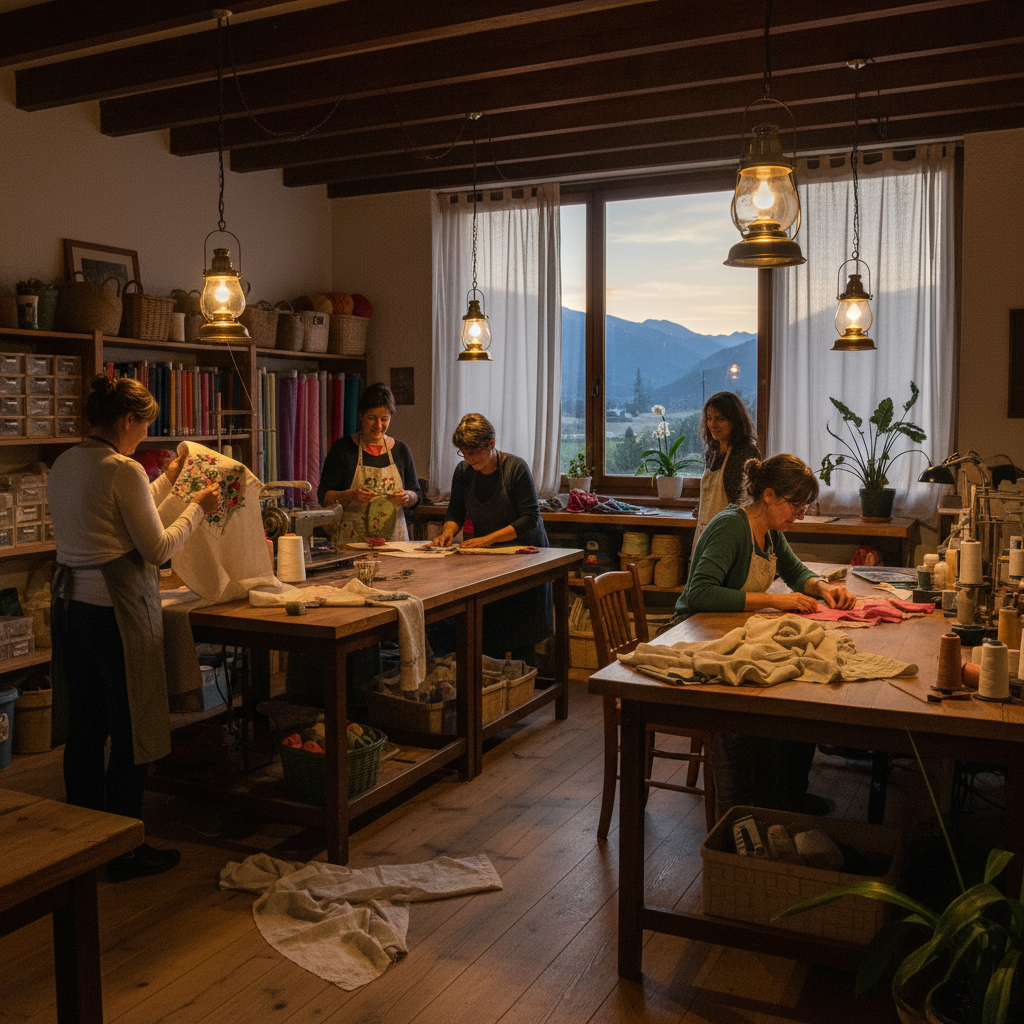 participez à l'atelier créatif de textile et couture à la lanterne à saint-béat-lez ce samedi. une occasion unique pour apprendre et créer vos propres pièces dans une ambiance conviviale.