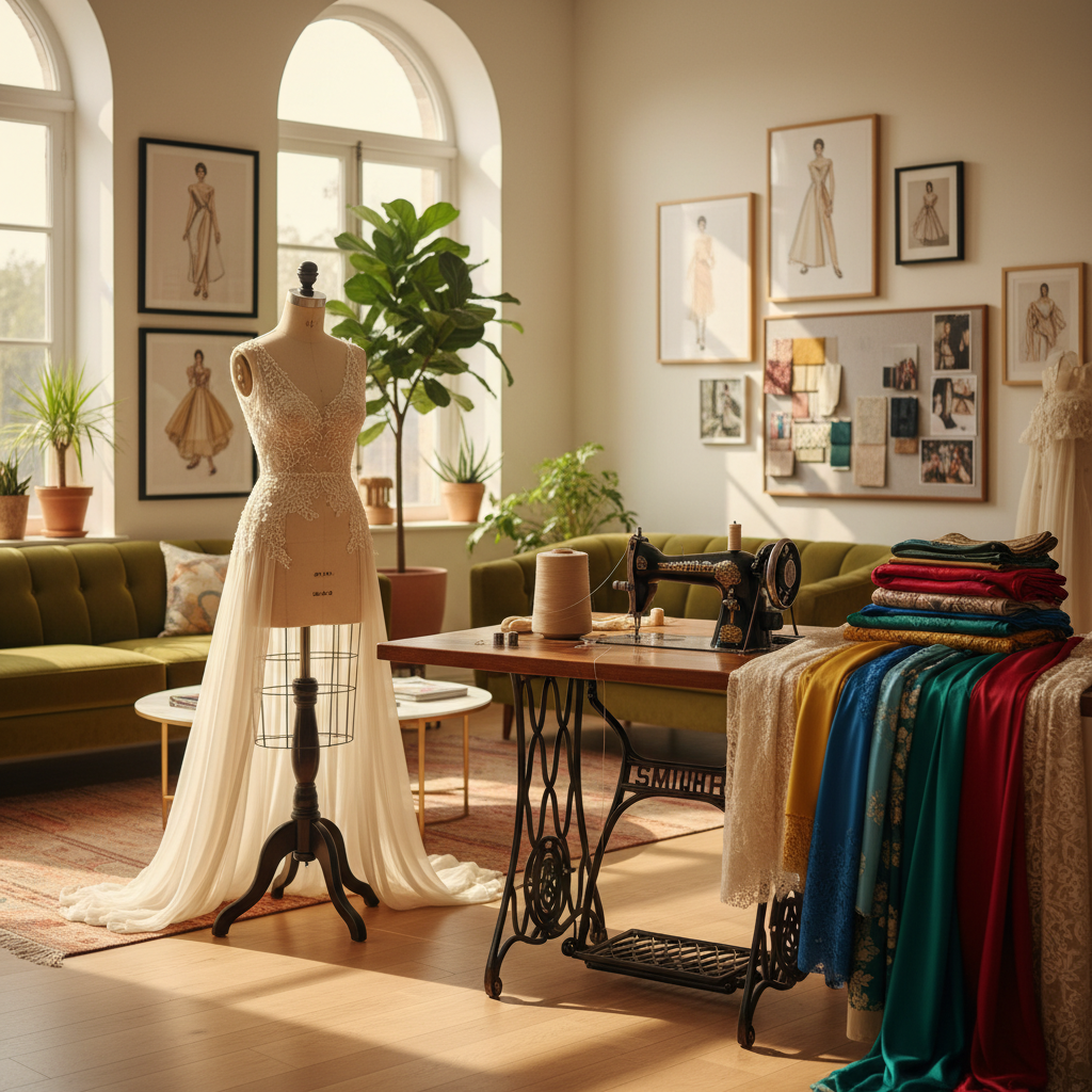 après vingt ans d'expérience en entreprise, elle se lance un nouveau défi en ouvrant sa propre boutique de couture, alliant passion et savoir-faire pour créer des créations uniques.