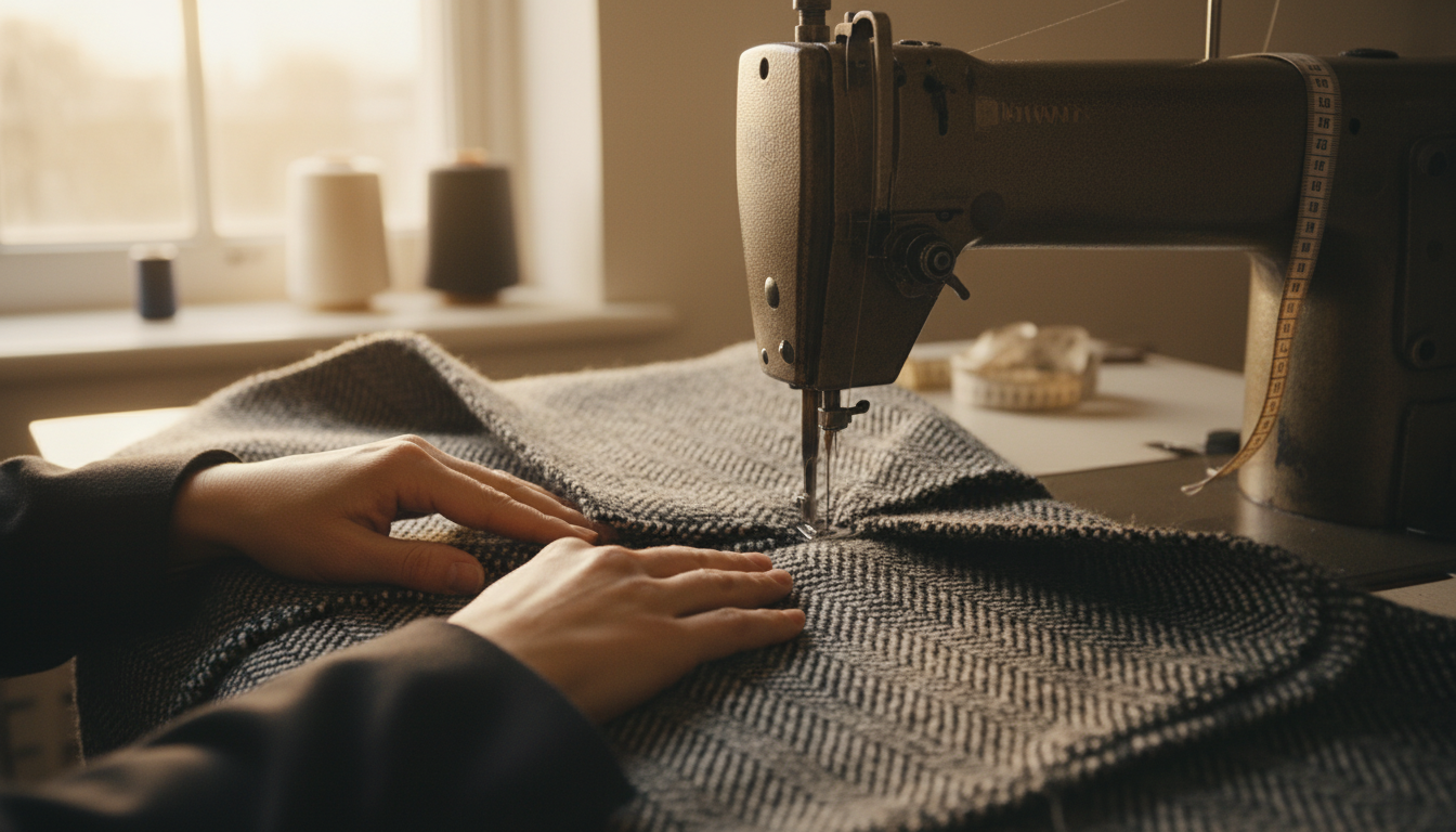 découvrez comment une couturière du morbihan transforme des couvertures recyclées en vêtements uniques avec l'aide de baot et balafenn, alliant créativité et développement durable.