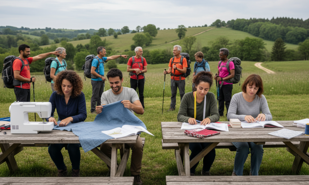 à rodez, les passionnés de couture et de randonnée s'unissent pour soutenir le téléthon, alliant créativité et effort physique dans une belle cause solidaire.