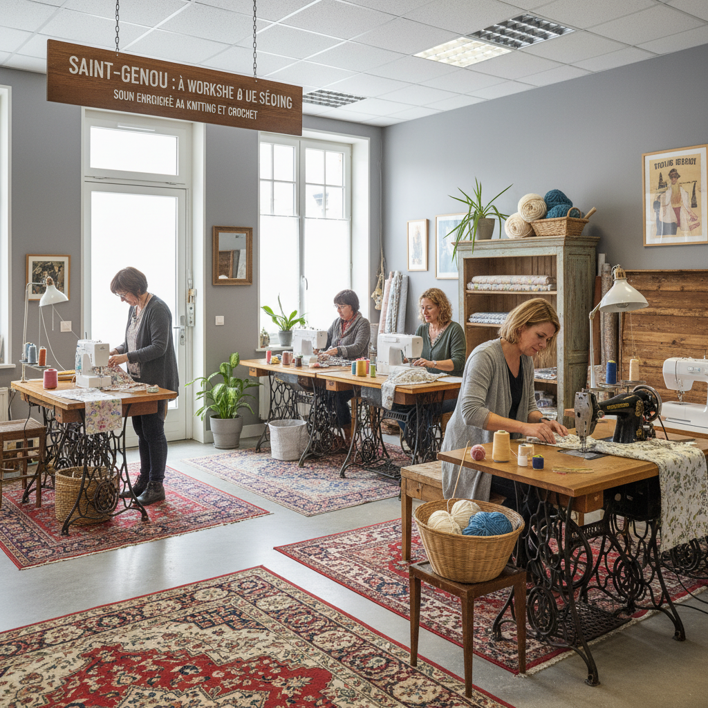 découvrez l'atelier de couture à saint-genou, une expérience créative ouverte à tous, bientôt enrichie par des activités de tricot et de crochet pour encore plus de créativité.