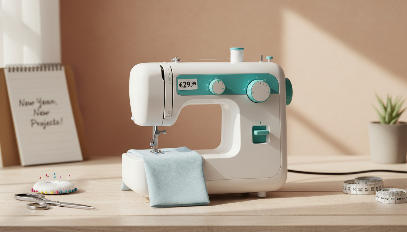 découvrez la nouvelle machine à coudre compacte d'action, disponible à moins de 30 euros pour bien démarrer l'année avec créativité et économies.