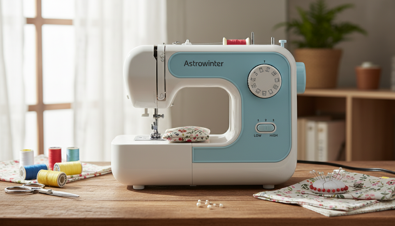 découvrez la machine à coudre électrique portable astrowinter, parfaite pour les débutants avec 12 points et 2 vitesses, pour des créations simples, rapides et efficaces.