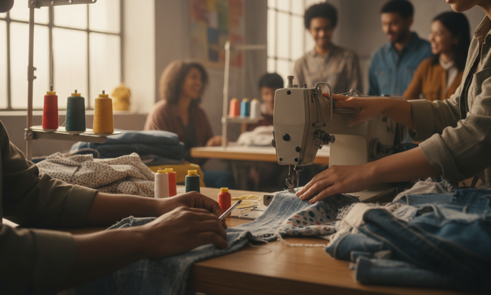 participez aux ateliers couture créatifs à la ressourcerie et laissez libre cours à votre imagination tout en apprenant des techniques uniques dans un cadre convivial et éco-responsable.