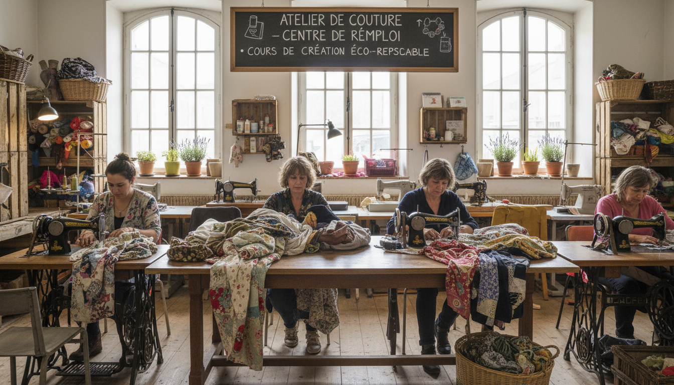 participez aux ateliers couture créatifs à la ressourcerie et laissez libre cours à votre imagination tout en apprenant des techniques de couture écologiques et innovantes.