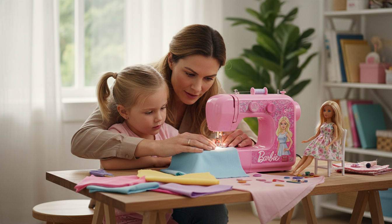 découvrez l'ensemble machine à coudre barbie pas cher avec poupée, modèle r660, disponible chez toy world sa. parfait pour les enfants fans de couture et de barbie !