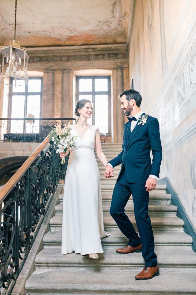 Robe de mariée sur mesure unique tendance romantique Atelier Couture Vevey Lausanne