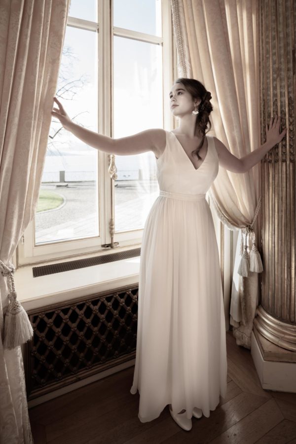 Robe de mariée créateur sur-mesure bohème chic - styliste designer Claire Silène Vevey Lausanne Suisse